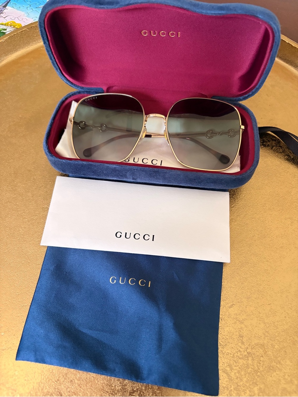 Gucci Large Metal Frame Sunglasses - Picture 3 of 7